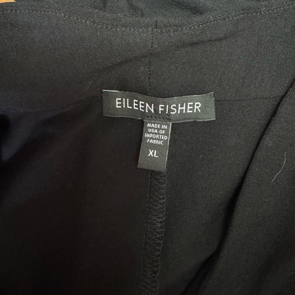 Eileen Fisher Cap Sleeve V-Neck Stretch Jersey Dress - Black - Size XL - Picture 5 of 8